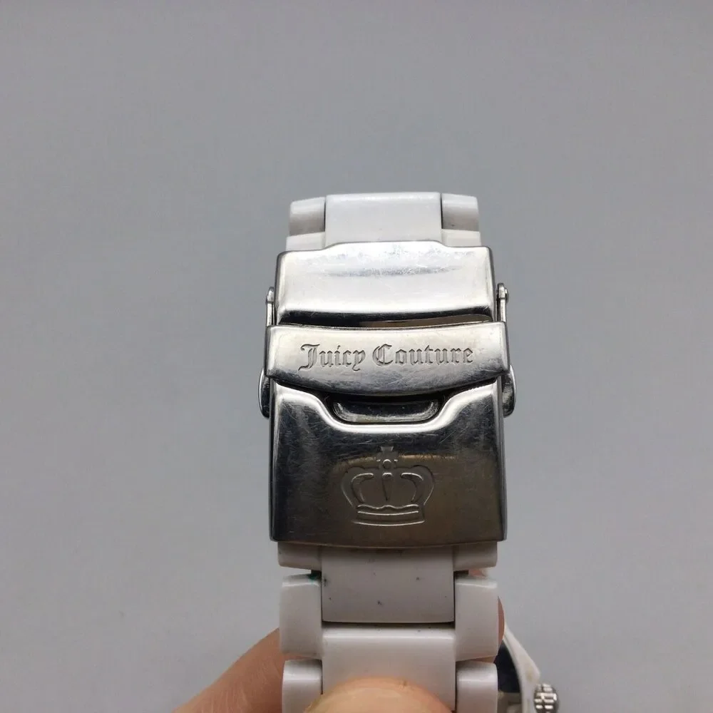 Juicy Couture Watch Women 36mm White Silver Tone New Battery 7.75" - Picture 15 of 15